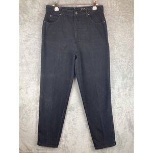 Eddie Bauer Jeans Womens 18 Black Denim Classic Fit Straight Leg 100% Cotton USA